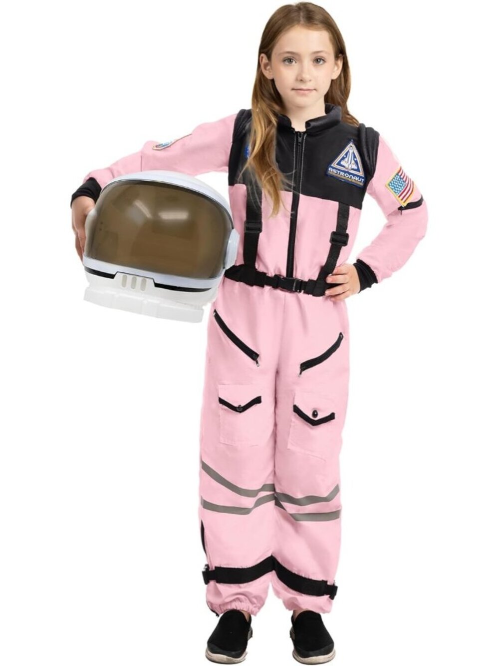 Spooktacular Creations Astronaut Costume w/ Helmet, Kids Costume Pink (L, 10-12)